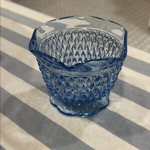 Vintage Blue Glass Accent Bowl